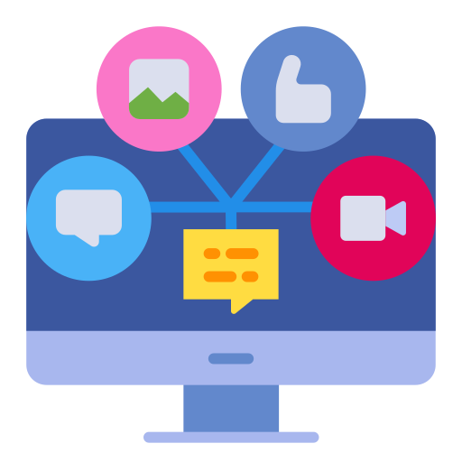 Social media icons representing online presence and reach powered by the best digital marketing services for brand growth.